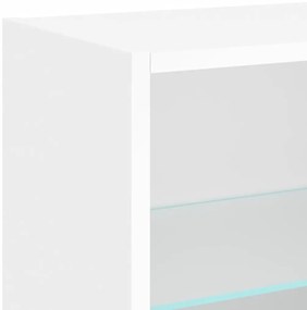 8pcs móveis de parede p/ TV c/ LEDs derivados de madeira branco