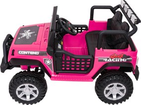 Jipe elétrico para Crianças 12V Jeep BEAST 4x4, Rodas de espuma EVA, Assento Couro ecológico Rosa