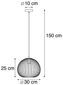 Lâmpada suspensa design preta - Massa de Arame Design