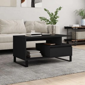 831029 vidaXL Mesa de centro 90x49x45 cm derivados de madeira preto