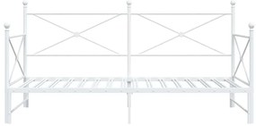 Cama de dia com gavetão sem colchão 100x200 cm aço branco