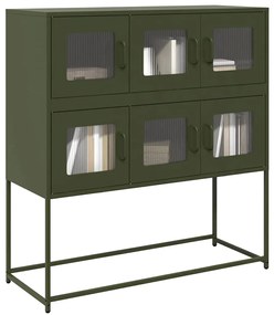 Aparador 100,5x39x107 cm aço laminado a frio verde-azeitona