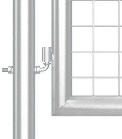 Portão de rede para jardim 500x175 cm aço galvanizado prateado