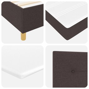 Cama Box Spring com Colchão Marrom Escuro 120x200 cm Tecido
