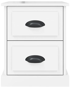Mesas de cabeceira 2 pcs derivados de madeira branco brilhante