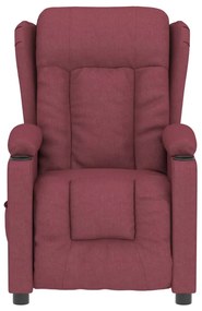 Poltrona elétrica reclinável tecido vermelho tinto