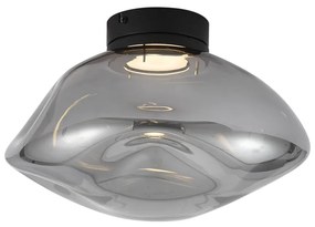 Plafon de design preto com vidro fumado - Gemma Design