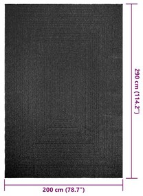 Tapete ZIZUR antracite 200x290 cm aspeto juta interior exterior