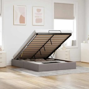 vidaXL Estrutura de cama otomana sem colchão 140x200cm tecido cinzento