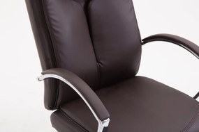 Cadeira de escritório XL Vaud Couro sintético Castanho