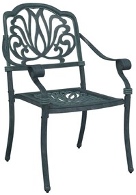 Cadeiras de jardim 2 pcs alumínio fundido verde