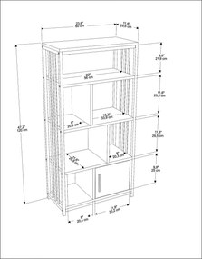 Estante Valero – Preto e Branco – 60 cm x 120 cm x 29,6 cm