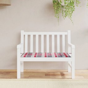 vidaXL Almofadão p/ banco de jardim tecido oxford xadrez vermelho
