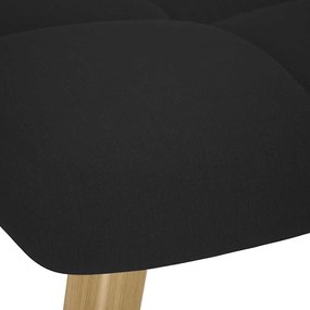 Cadeira de baloiço com apoio de pés tecido preto