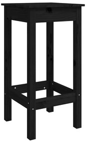 Cadeiras de bar 2 pcs 40x40x78 cm madeira de pinho maciça preto