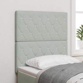 vidaXL Cabeceira de Veludo Argyle Manual Cinzento-claro 80 cm Veludo