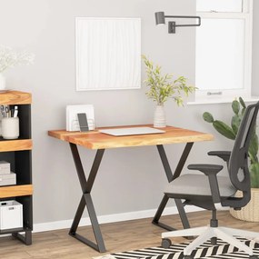 vidaXL Tampo de secretária retangular 110x80x3,8 cm acácia maciça
