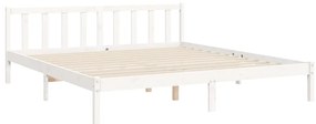 Estrutura cama Super King Size c/ cabeceira madeira branco