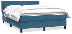 vidaXL Cama com molas/colchão 140x220 cm veludo azul-escuro