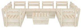 9 pcs conjunto lounge de paletes madeira de abeto impregnada