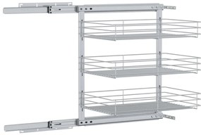 Unidade cestos arame para cozinha 3 pcs 47x35x56 cm prateado