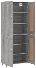 Armário alto 69,5x34x180 cm derivados de madeira sonoma cinza