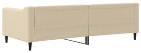 Sofá-cama 90x200 cm tecido cor creme