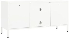 Móvel de TV 105x35x52 cm aço e vidro branco