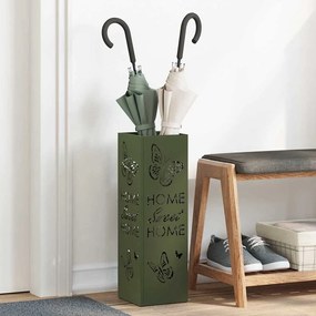 vidaXL Suporte para Guarda-chuva Verde-azeitona Metal Médio