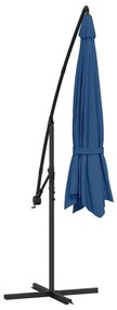Guarda-sol de jardim cantilever c/ poste alumínio 350 cm azul