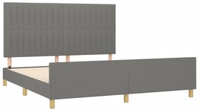 Estrutura de cama sem colchão 160x200 cm tecido cinzento-escuro