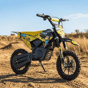 Mini moto elétrica para crianças 550W ROAN RXF até 25 km/h Com Limitador (24V-12AH) 10/10 Amarela