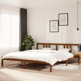 vidaXL Estrutura de cama super king 180x200 cm madeira castanho-mel