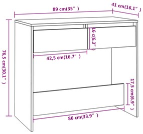 Consola de Entrada Braga de 89 cm - Cinzento - Design Moderno