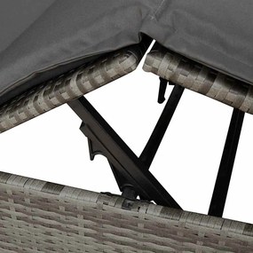 Espreguiçadeira Dupla com Telhado e Cortinas Cinzeto