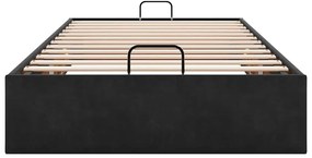 Otomano Bed Frame No Colchão Preto 90x200 cm Veludo