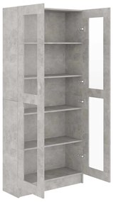 Armário vitrine 82,5x30,5x185,5cm derivados madeira cinzento