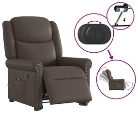 Poltrona massagens reclinável elevatória couro artificial
