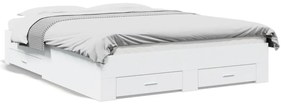 vidaXL Estrutura de cama c/ gavetas 150x200cm derivados madeira branco