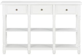 Mesa consola 120x30x76 cm MDF branco