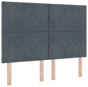 Cama vidaXL Cinza Escuro 140x200 cm Veludo