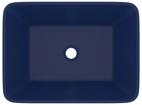 Lavatório luxuoso 41x30x12 cm cerâmica azul-escuro mate