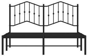 Estrutura de cama com cabeceira 135x190 cm metal preto