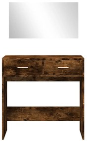 Toucador com espelho 80x39x80 cm cor carvalho fumado