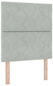 Cabeceira LED Blocos de Diamante Cinza Claro 80 cm de Veludo