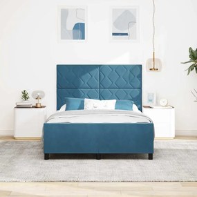 Cama vidaXL Azul Escuro 140x200 cm Veludo