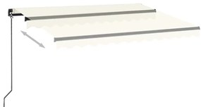 Toldo retrátil manual com LED 350x250 cm cor creme