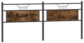 Cabeceira de cama 200 cm derivados madeira/aço carvalho fumado
