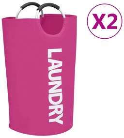 vidaXL Separador de roupa suja 2 pcs rosa