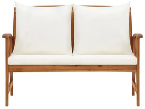 Banco de jardim c/ almofadões 119 cm madeira de acácia maciça